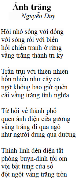 Hình minh họa Bài thơ: Ánh trăng (Nguyễn Duy)