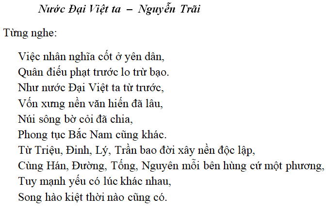 Hình minh họa Bài thơ: Nước Đại Việt ta (Nguyễn Trãi)