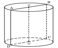 Hình đáp án 1. Cắt một hình trụ bởi một mặt phẳng qua trục của nó, ta được thiết diện