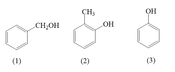 Hình minh họa Cho các chất có công thức cấu tạo: Chất nào không thuộc loại Phenol? A