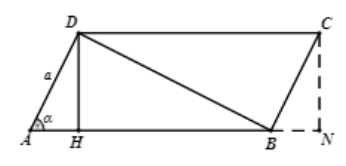 Hình đáp án 1. Cho hình bình hành ABCD có $\large \widehat{BAD} = \alpha (0^{\circ} <