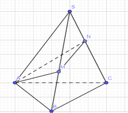 Hình đáp án 1. Cho hình chóp đều S.ABC có $\Large \widehat{A S B}=30^{\circ}$. Một mặ