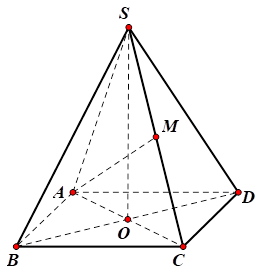 Hình minh họa Cho hình chóp đều S.ABCD, $\Large SA=AB=2a$ (minh họa như hình bên dướ