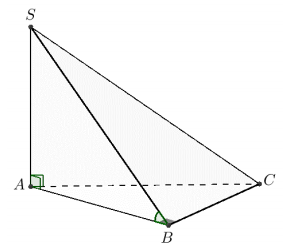 Hình đáp án 1. Cho hình chóp $\Large S.ABC$ có $\Large SA$ vuông góc với mặt phẳng $