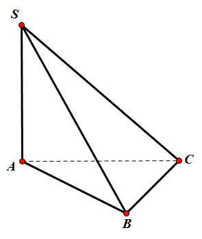 Hình minh họa Cho hình chóp $\Large S.ABC$ có $\Large SA$ vuông góc với mặt phẳng $\