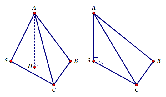 Hình đáp án 1. Cho hình chóp $\large S.ABC$ có $\large SA=a,SB=a\sqrt{2},SC=a\sqrt{3}