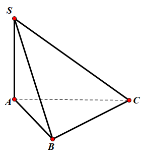 Hình minh họa Cho hình chóp $\Large S.ABC$ có $\Large SA\perp (ABC)$, $\Large SA=a\s