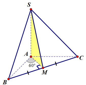 Hình đáp án 1. Cho hình chóp $\large S.ABC$ có $\large SA\perp (ABC),\widehat{BAC}=12