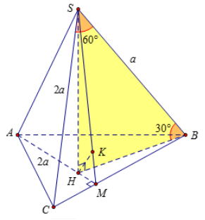 Hình đáp án 1. Cho hình chóp $\large S.ABC$ có $\large SB=a, SC=2a, \widehat{BSC}=60^