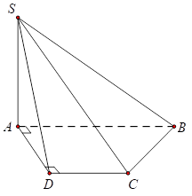 Hình minh họa Cho hình chóp $\Large S.ABCD$ có đáy là hình thang vuông tại $\Large A