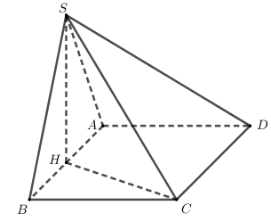 Hình đáp án 1. Cho hình chóp $\large S.ABCD$ có đáy là hình vuông cạnh bằng 1. Hình c