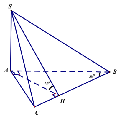 Hình đáp án 1. Cho hình chóp $\Large S.ABCD$ có đáy $\Large ABC$ là tam giác vuông tạ