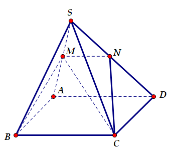 Hình đáp án 1. Cho hình chóp $\large S.ABCD$ có đáy $\large ABCD$ là hình bình hành, 