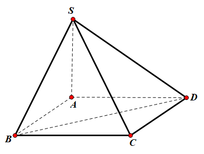 Hình minh họa Cho hình chóp $\Large S.ABCD$ có đáy $\Large ABCD$ là hình chữ nhật, $