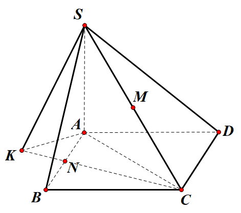 Hình đáp án 1. Cho hình chóp $\Large S.ABCD$ có đáy $\Large ABCD$ là hình vuông cạnh 