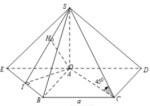 Hình đáp án 1. Cho hình chóp $\large S.ABCD$ có đáy $\large ABCD$ là hình vuông cạnh 