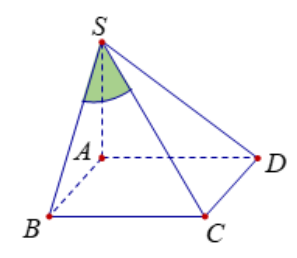 Hình đáp án 1. Cho hình chóp $\Large S.ABCD$ có đáy $\Large ABCD$ là hình vuông cạnh 