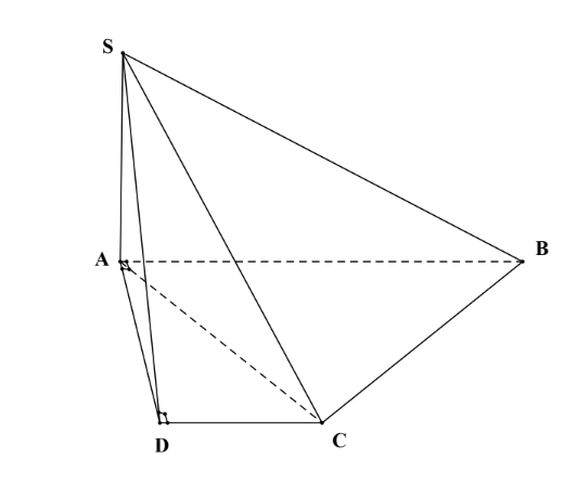 Hình đáp án 1. Cho hình chóp $\large S.ABCD$ có SA vuông góc với mặt phẳng $\large (A