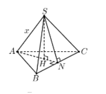 Hình đáp án 1. Cho hình chóp $\large SA=x(0< x< \sqrt{3})$, tất cả cách cạnh còn lại 