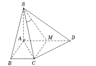 Hình đáp án 1. Cho hình chóp S. ABCD có đáy ABCD là hình thang vuông tại A và B, $\la