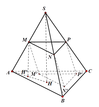 Hình đáp án 1. Cho hình chóp S.ABC có thể tích bằng 1. Mặt phẳng (Q) thay đổi song so