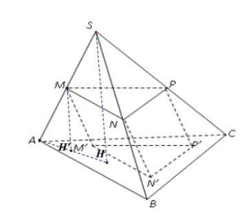 Hình đáp án 1. Cho hình chóp S.ABC có thể tích bằng 1. Mặt phẳng (Q) thay đổi song so