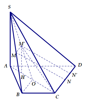 Hình đáp án 1. Cho hình chóp S.ABCD có đáy ABCD là hình thang cân, $\large AD= 2AB= 2