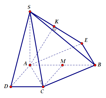 Hình đáp án 1. Cho hình chóp S.ABCD có đáy ABCD là hình thang vuông tại A và D với $\