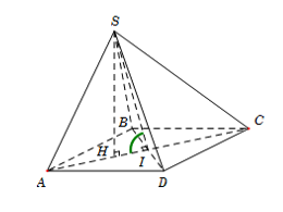 Hình đáp án 1. Cho hình chóp S.ABCD có đáy ABCD là hình thoi tâm I, cạnh A, góc $\lar