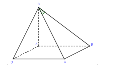 Hình đáp án 1. Cho hình chóp S.ABCD có đáy ABCD là hình vuông cạnh a, cạnh bên SA vuô