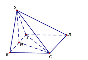 Hình đáp án 1. Cho hình chóp S.ABCD có đáy là hình chữ nhật, $\large AB= 2a,\, BC= a$