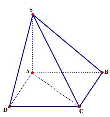 Hình đáp án 1. Cho hình chóp S.ABCD có đáy là hình vuông cạnh a. $\Large SA=a\sqrt{2}