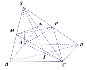 Hình đáp án 1. Cho hình chóp S.ABCD có đáy là hình vuông cạnh $\Large 2 \sqrt{2}$. Cạ