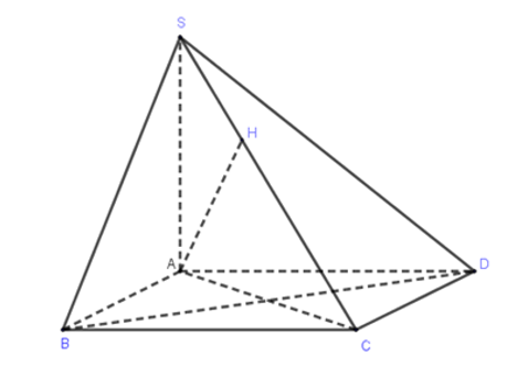 Hình đáp án 1. Cho hình chóp S.ABCD có $\large SA\perp (ABCD)$, đáy ABCD là hình thoi