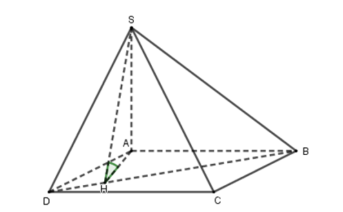 Hình đáp án 1. Cho hình chóp S.ABCD đáy ABCD là hình chữ nhật, $\large AB=a,\, AD= 2a