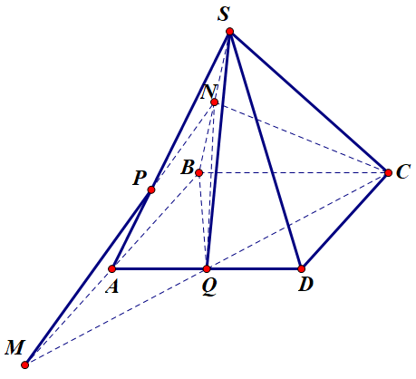 Hình đáp án 1. Cho hình chóp tứ giác đều $\large S.ABCD$. Gọi $\large N$ là trung điể