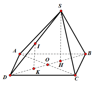 Hình đáp án 1. Cho hình chóp tứ giác S.ABCD có đáy là hình thoi cạnh a, AC = a và $\l