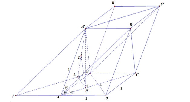 Hình đáp án 1. Cho hình hộp ABCD.A’B’C’D’ có tất cả các cạnh đều bằng 1 và các góc ph