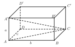 Hình đáp án 1. Cho hình hộp chữ nhật có đường chéo $\large d=\sqrt{21}$. Độ dài ba kí