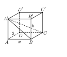 Hình đáp án 1. Cho hình hộp chữ nhật $\large ABCD.A'B'C'D'$ có $\large AB=x,AD=3$ góc