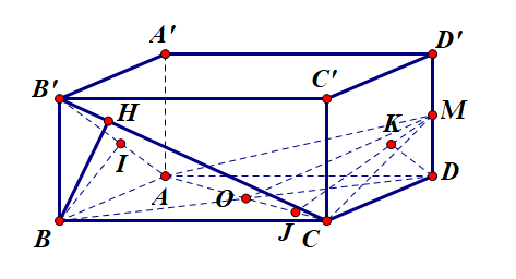 Hình đáp án 1. Cho hình hộp chữ nhật $\large ABCD.A'B'C'D'$. Khoảng cách giữa $\large