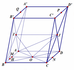 Hình đáp án 1. Cho hình hộp $\Large ABCD.A'B'C'D'$ có đáy $\Large ABCD$ là hình thoi 