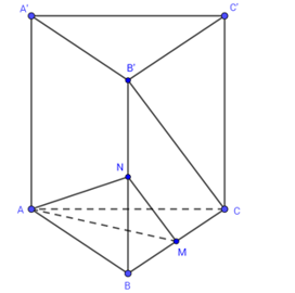 Hình đáp án 1. Cho hình lăng trụ đứng ABC.A’B’C’ có đáy là tam giác vuông và $\large 