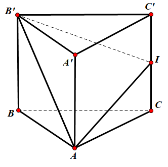 Hình đáp án 1. Cho hình lăng trụ đứng ABC.A'B'C' có $\Large A{A}'=AB=AC=1$ và $\Large