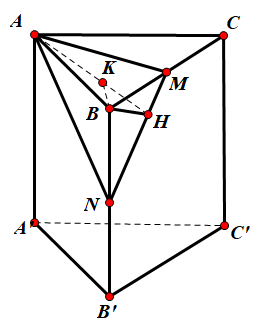 Hình đáp án 1. Cho hình lăng trụ đứng $\large ABC.A^{'} B^{'}C^{'}$ có đáy ABC là tam