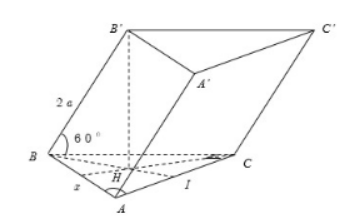 Hình đáp án 1. Cho hình lăng trụ $\large ABC.A'B'C'$ có $\large AA'=2a$, tam giác $\l