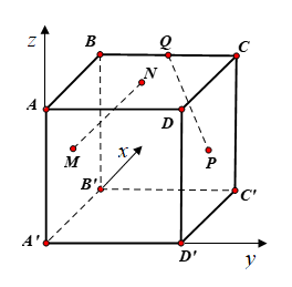 Hình đáp án 1. Cho hình lập phương ABCD.A'B'C'D' cạnh a . Gọi M, N, P lần lượt là tâm