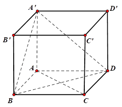 Hình minh họa Cho hình lập phương ABCD.A'B'C'D'. Gọi $\Large \varphi$ là góc giữa ha