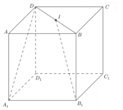 Hình minh họa Cho hình lập phương $\large ABCD.A_1B_1C_1D_1$ có cạnh a. Gọi I là tru