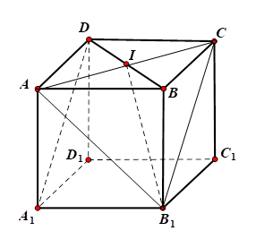 Hình đáp án 1. Cho hình lập phương $\large ABCD.A_1B_1C_1D_1$ có cạnh a. Gọi I là tru